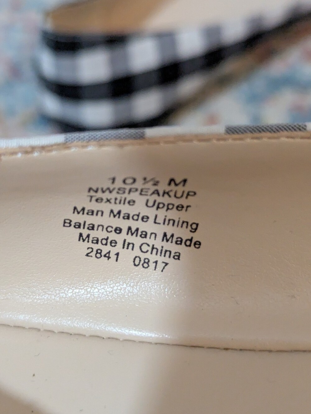 Nine West Wmns 10.5 M Gingham Check Black White Slip On Pointed Toe Ballet Flats - Picture 7 of 8